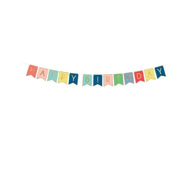 Banner Happy Birthday, sekoitus 15*175cm