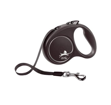 Kävelyhihna Black Design S Ribbon 5m, musta, Flexi