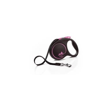 Kävelyhihna Black Design L Ribbon 5m, pinkki, Flexi