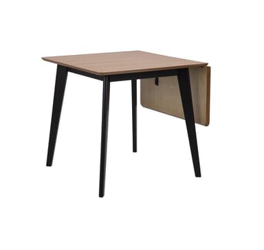 Ruokapöytä ROXBY, 80/120x80xH76cm, tammi/musta