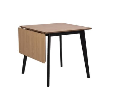 Ruokapöytä ROXBY, 80/120x80xH76cm, tammi/musta