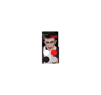 Kasvonaamio Vampire, setti, jossa 4 värillistä sivellintä