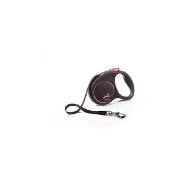 Kävelyhihna Black Design S Ribbon 5m pinkki, Flexi