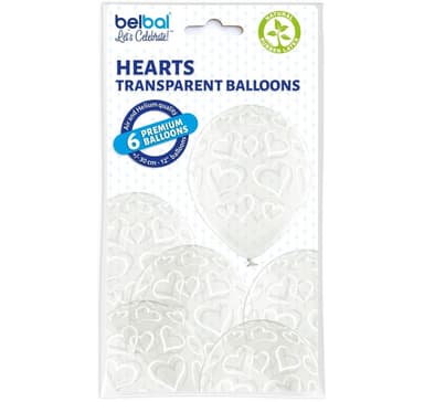 Lateksisetti 'Hearts clear' (6 kpl)