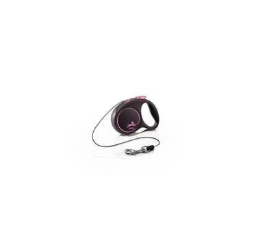 Kävelyhihna Black Design XS johto 3m, pinkki, Flexi