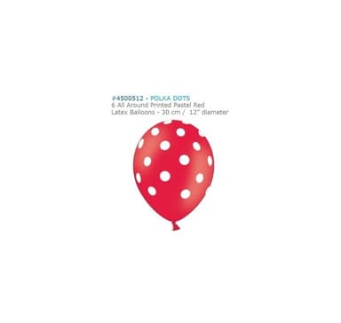 Lateksisetti 'Polka Dots' 30 cm (6 kpl)