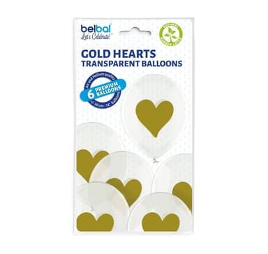 Lateksisetti ""Gold Hearts"" (6 kpl)