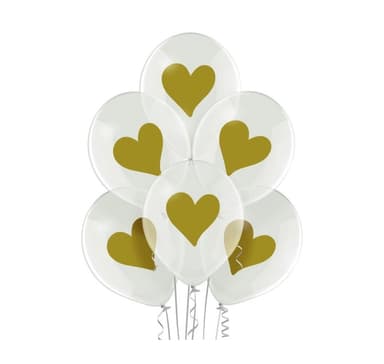 Lateksisetti ""Gold Hearts"" (6 kpl)