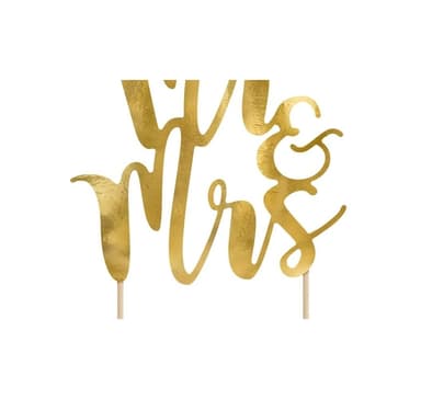 Kakun koristelu ""Mr&Mrs kulta""