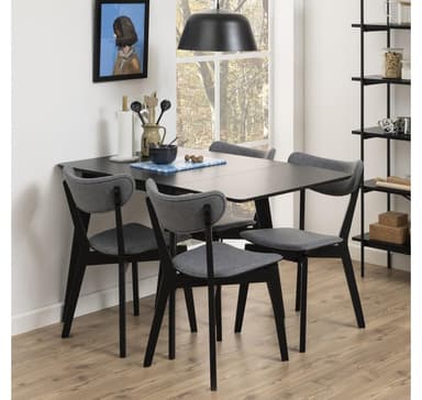 Ruokapöytä ROXBY, 80/120x80xH76cm, musta