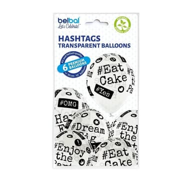 Lateksisetti 'Hashtags' (6 kpl)