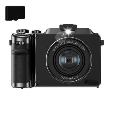 Digitaalikamera 4K/48MP/18X digitaalinen zoom/automaattitarkennus/kaksoiskamera 32GB TF-kortilla Musta