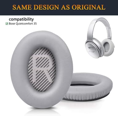 Korvatyynyt Bose QC35 I/II, QC25, QC15, QC 2 AE 2, AE 2i, AE 2w, SoundTrue, SoundLink Harmaa