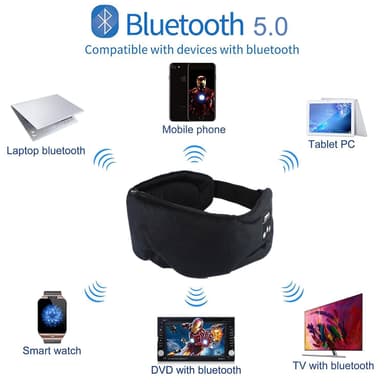 Uninaamio kuulokkeilla Bluetooth 5.0 Musta