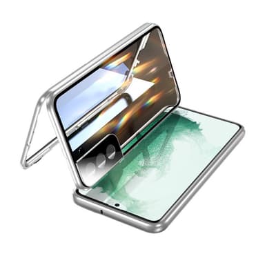 Magneettinen kaksipuolinen karkaistu lasi puhelinkuori Hopea Samsung S23 Plus