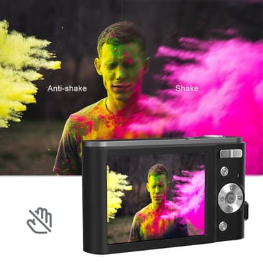 Digikamera 2.7K 48MP 1080P, 16x zoom, 32GB kortti Musta