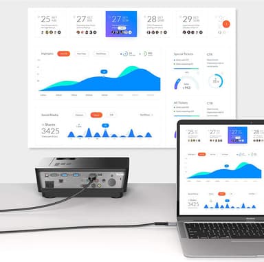 4K 60 Hz sovitinkaapeli USB C - HDMI-kaapelin muunnin Musta 200 x 0.93 cm 2