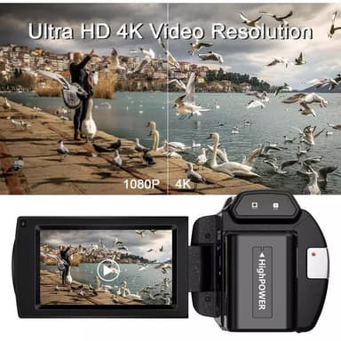 Videokamera 4K/48MP/16x Zoom/IR-pimeänäkö/kaukosäädin
