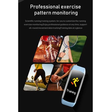 Aktiiviranneke / Fitness rannekoru / sykemittari Tummansininen
