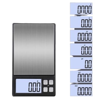 Kannettava digitaalinen vaaka, kultasepän vaaka, tarkkuusvaaka, kultavaaka 500g/0.1g Musta