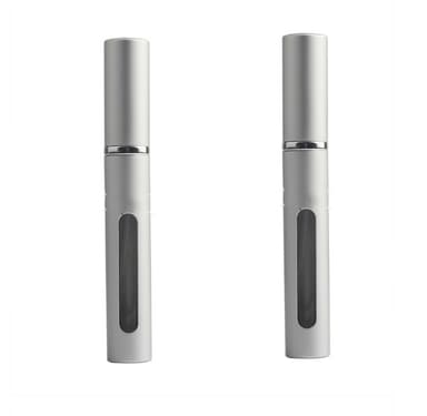 Mini uudelleentäytettävä hajuvesipullo 5 ml 2 kpl Hopea