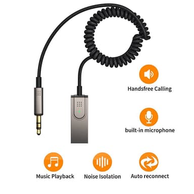 Bluetooth Aux kaapeli autoon Harmaa