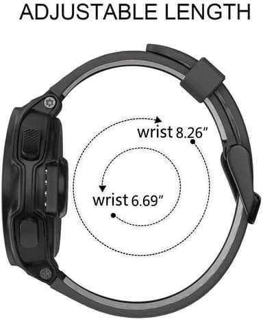 Garmin Forerunner 220/230/235/620/630 / 735XT ranneke silikoni musta