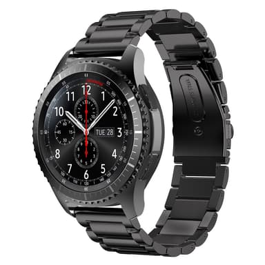 22 mm ruostumattomasta teräksestä valmistettu kellon ranneke Samsung Galaxy Wath 3 45mm Huawei GT4 45mm Musta