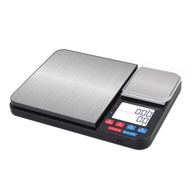 Digitaalinen keittiövaaka kaksinkertaisella vaakalevyllä 10 kg/1g ja 500g/0,01g