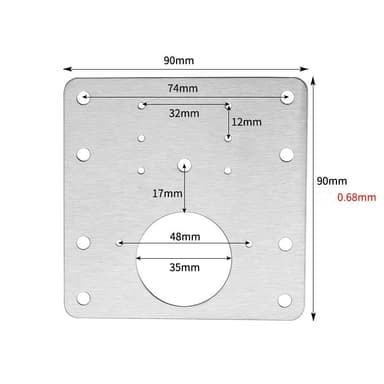 Huonekalujen saranoiden korjauslevy 9x9 cm ruostumaton teräs 10 kpl Hopea D971