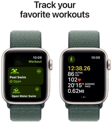 Apple Watch SE 2nd Gen 44mm GPS (tähtiv. alu./lammenvihreä Sport Loop)