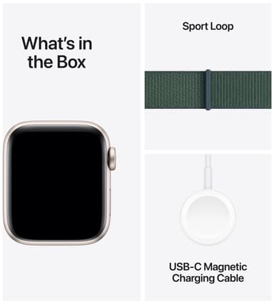 Apple Watch SE 2nd Gen 44mm GPS (tähtiv. alu./lammenvihreä Sport Loop)