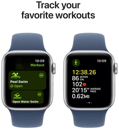 Apple Watch SE 2nd Gen 44mm LTE (hopea alu./farkunsin. Sport Band S/M)