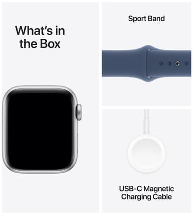 Apple Watch SE 2nd Gen 44mm LTE (hopea alu./farkunsin. Sport Band S/M)