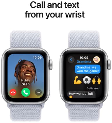 Apple Watch SE 2nd Gen 44mm LTE (hopea alumiini/sinertävä Sport Loop)
