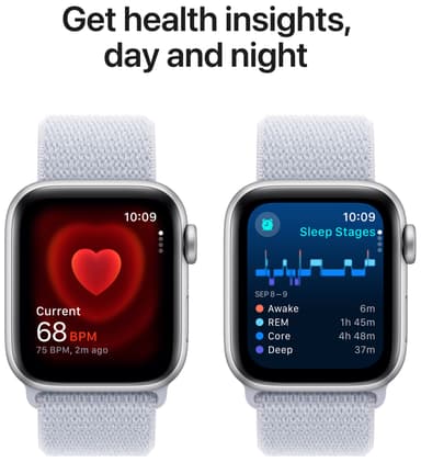 Apple Watch SE 2nd Gen 40mm GPS (hopea alumiini/sinertävä Sport Loop)