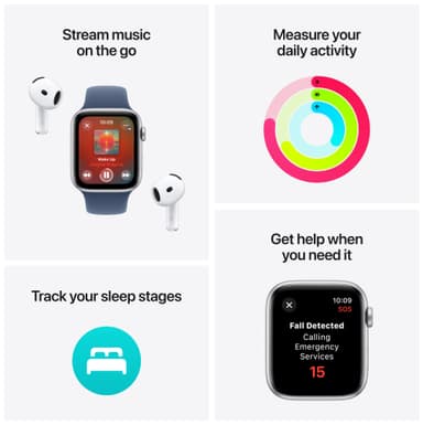 Apple Watch SE 2nd Gen 40mm LTE (keskiyö alu./keskiyö Sport Band S/M)