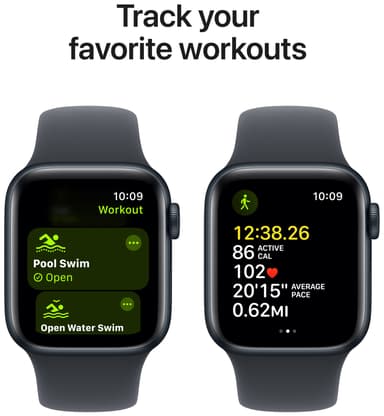 Apple Watch SE 2nd Gen 40mm LTE (keskiyö alu./keskiyö Sport Band S/M)