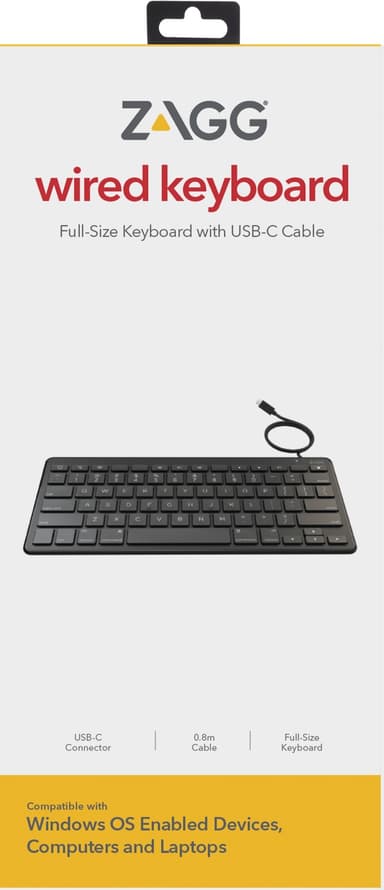 ZAGG Universal USB-C näppäimistö (musta)
