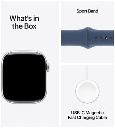 Apple Watch S10 46mm GPS+Cel (hopea alumiini/farkuns. Sport Band) S/M