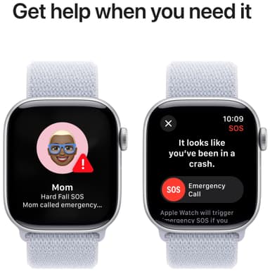 Apple Watch S10 46mm GPS+Cel (hopea alumiini/sinertävä Sport Loop)