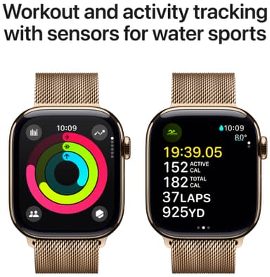 Apple Watch S10 46mm GPS+Cel (kulta titaani/kulta Milanese Loop) M/L