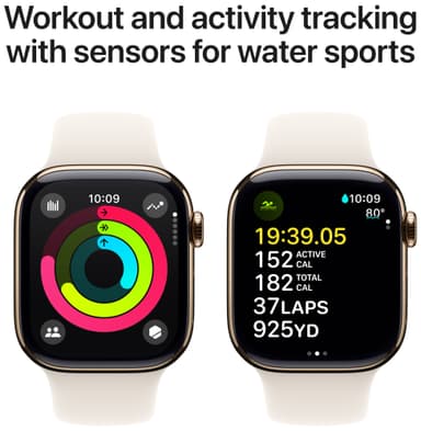 Apple Watch S10 42mm GPS+Cel (kulta titaani/tähtival. Sport Band) M/L