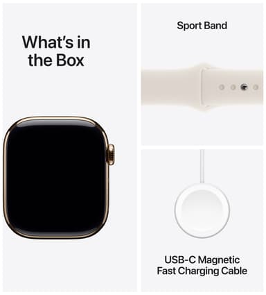 Apple Watch S10 42mm GPS+Cel (kulta titaani/tähtival. Sport Band) M/L