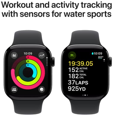 Apple Watch S10 42mm GPS+Cel (peilimusta alum./musta Sport Band) S/M