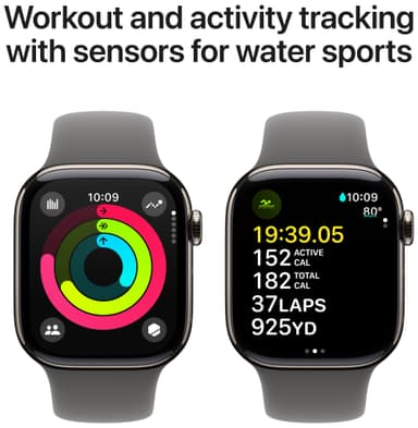 Apple Watch S10 46mm GPS+Cel (luonnonv. tit./kivih. Sport Band) M/L