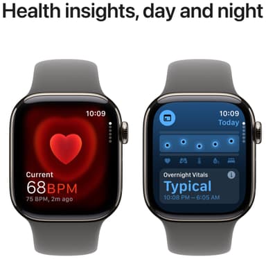 Apple Watch S10 46mm GPS+Cel (luonnonv. tit./kivih. Sport Band) M/L