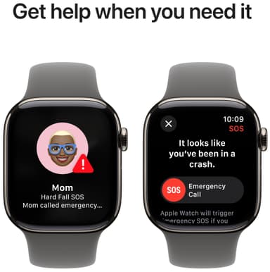 Apple Watch S10 46mm GPS+Cel (luonnonv. tit./kivih. Sport Band) M/L