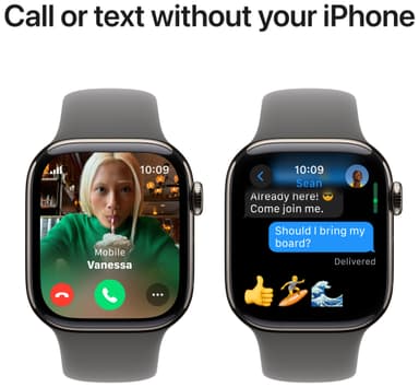 Apple Watch S10 46mm GPS+Cel (luonnonv. tit./kivih. Sport Band) M/L