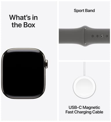 Apple Watch S10 46mm GPS+Cel (luonnonv. tit./kivih. Sport Band) M/L